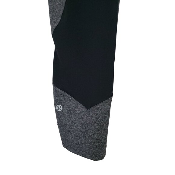 Lululemon Pace Rival Crop Ankle Heathered Black Leggings Women's Sz 4 - Picture 6 of 9
